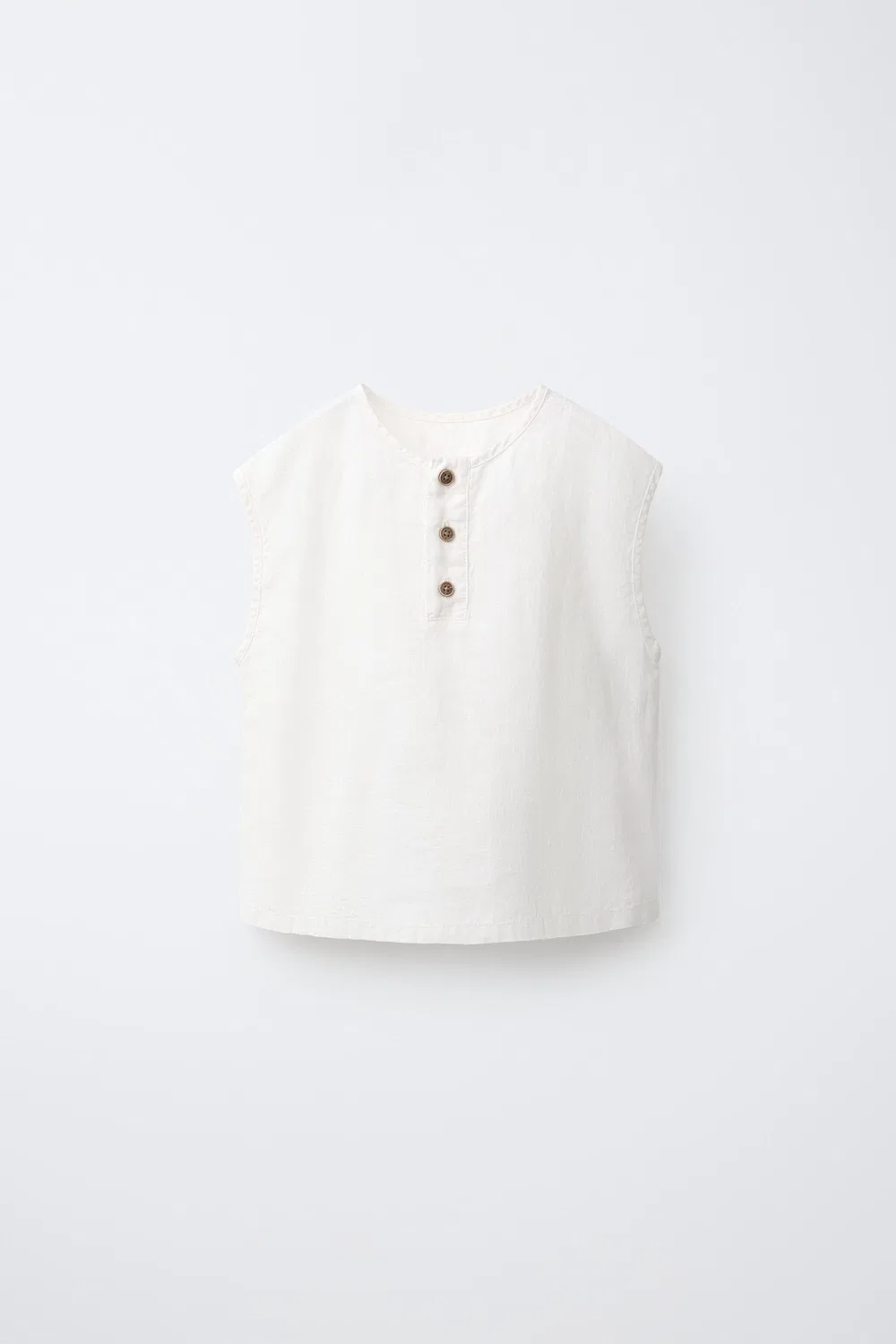 Рубашка без рукавов из 100% льна ZARA, Ecru