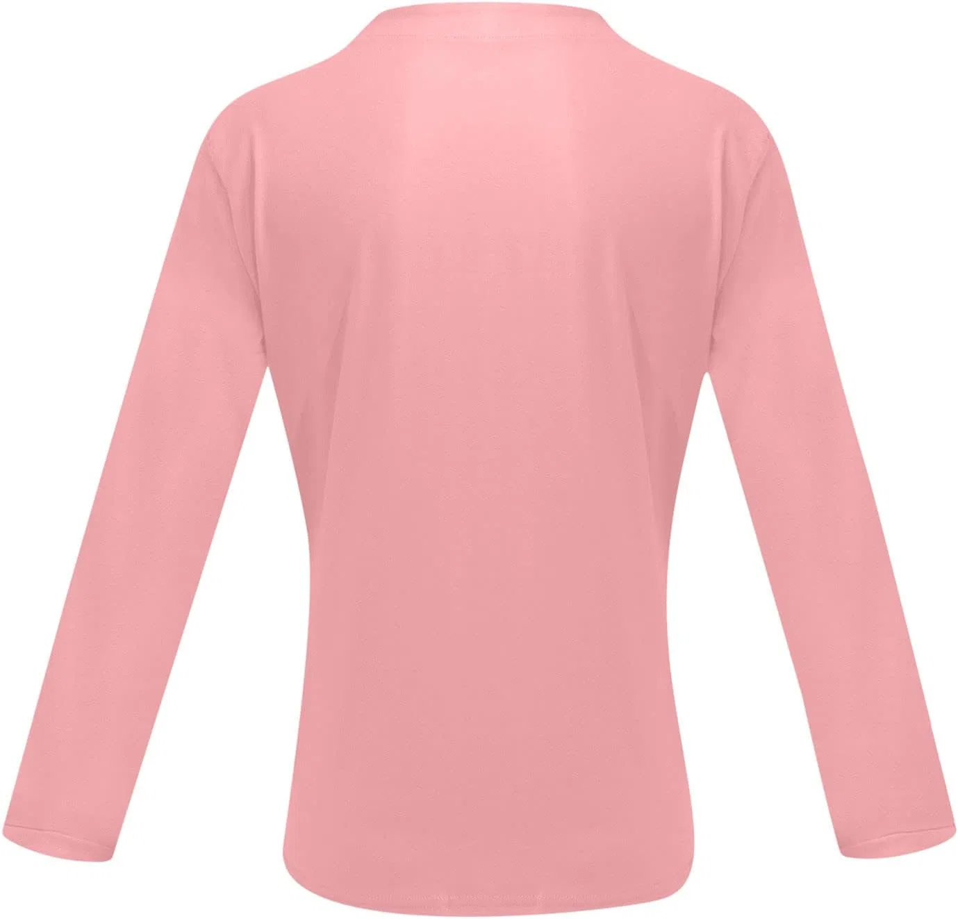 Мужская футболка с длинным рукавом V-образным вырезом, Pink — фото 3