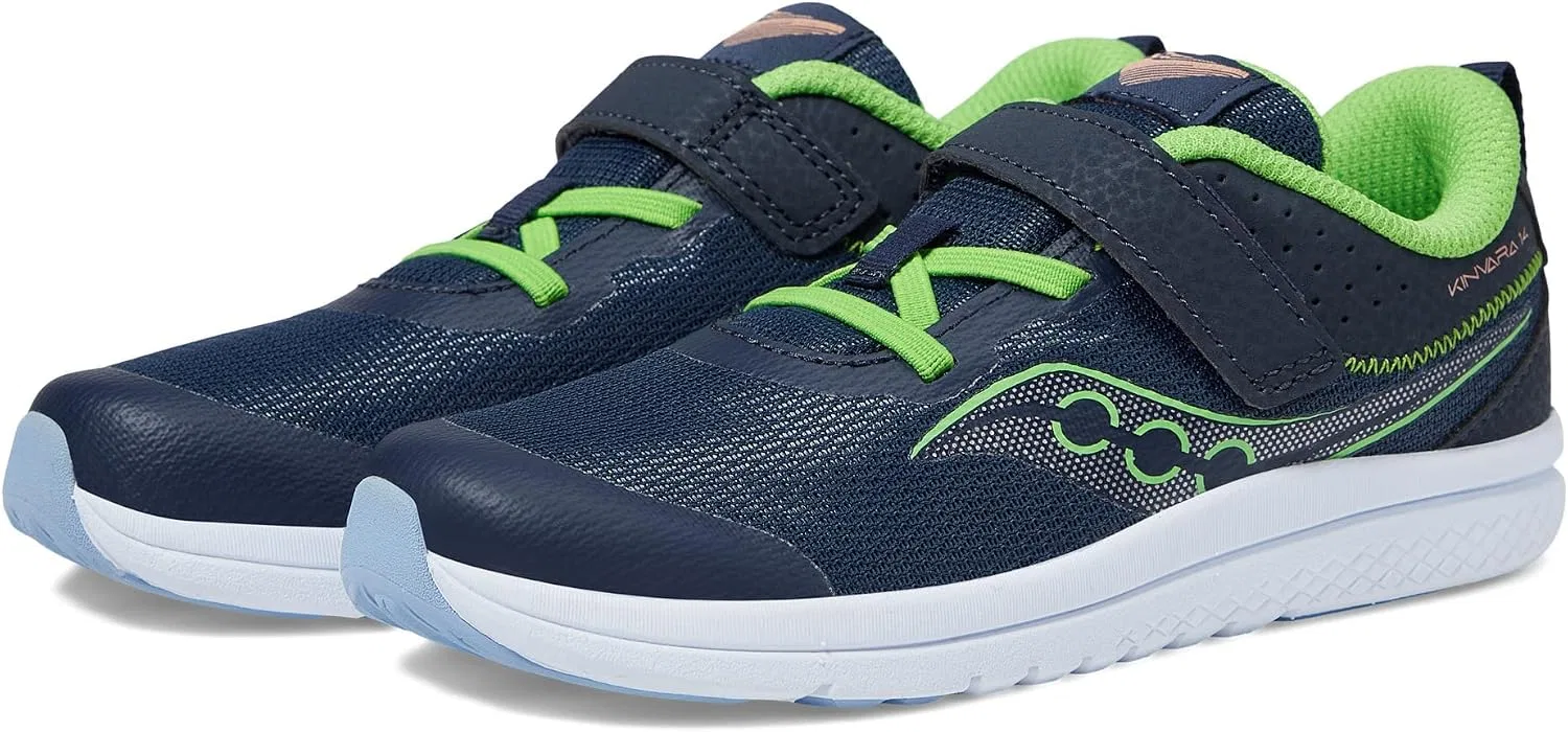 Детские кроссовки для девочек Kinvara 14 Alternative Closure Jr Saucony, Navy/Green — фото 3
