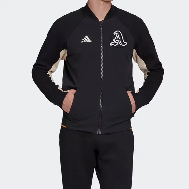 Куртка спортивная мужская с длинным рукавом Adidas, черный — фото 4