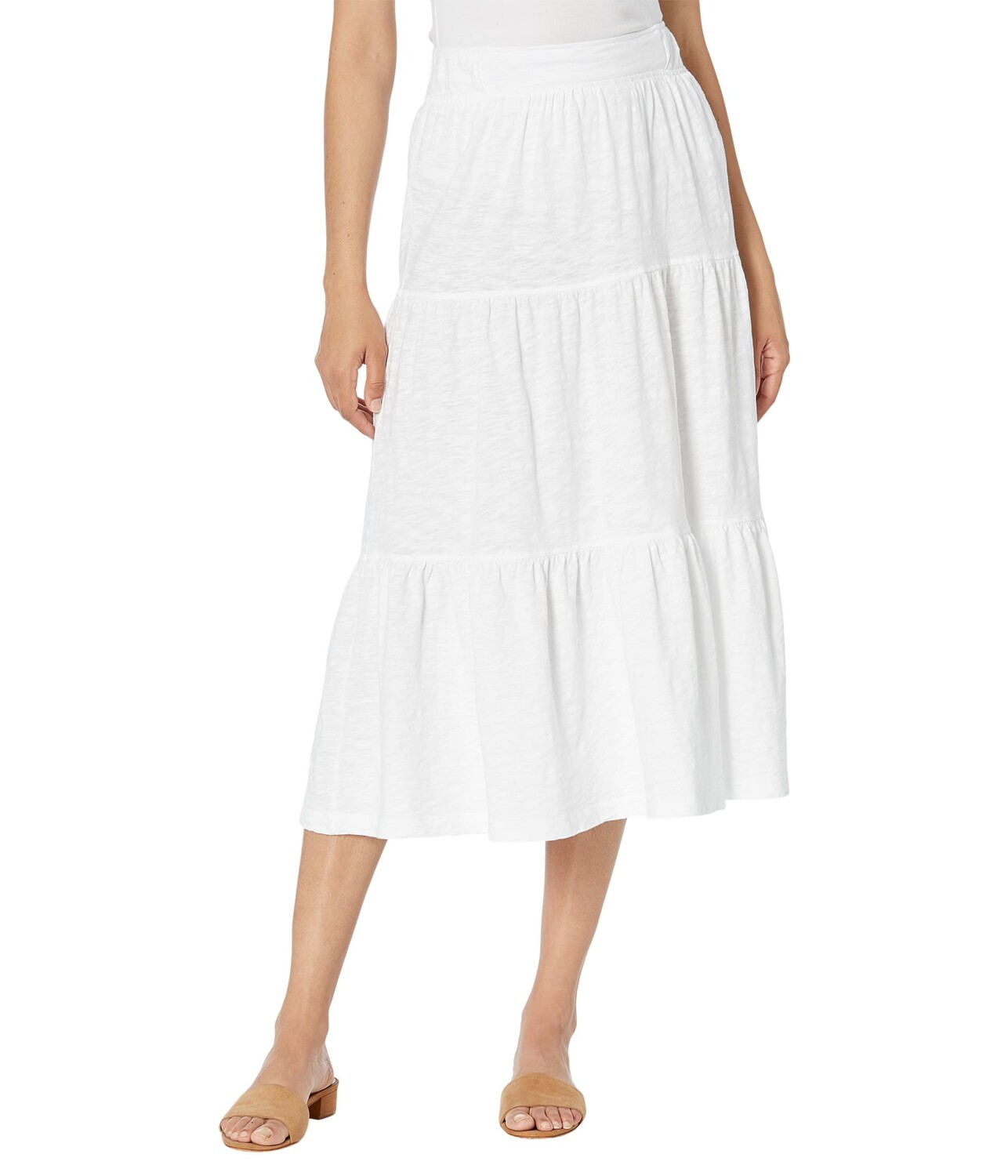 

Юбка Mod-o-doc, Slub Jersey Midi Shirred Skirt