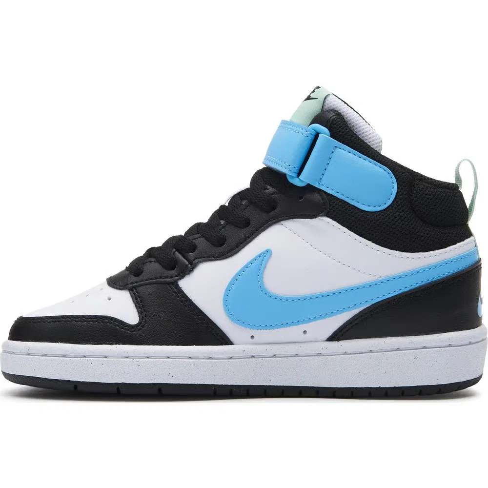 Детские кроссовки Kids' Court Borough средней высоты Nike, White/Black/Blue — фото 3