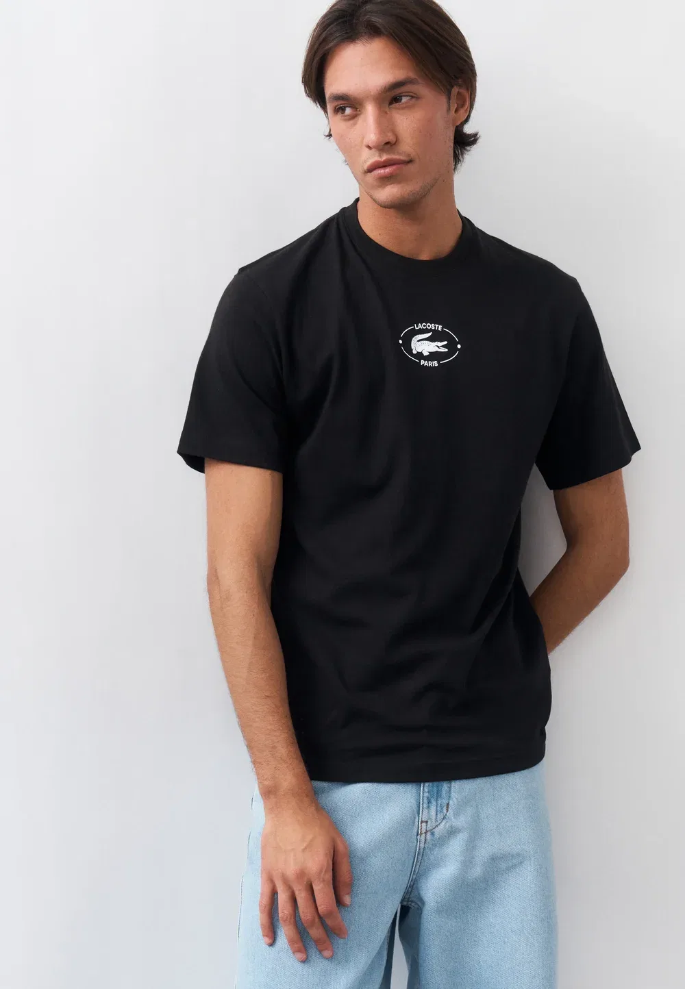 Футболка унисекс - базовая модель Lacoste, Black — фото 2