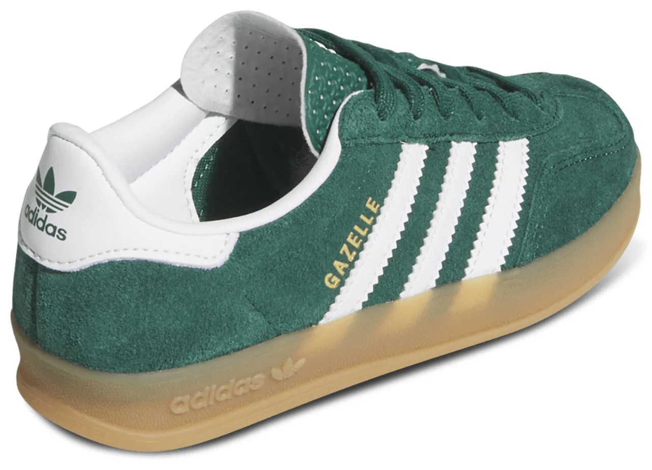 Детские кроссовки Gazelle Indoor Adidas, цвет Gum/Collegiate Green/Ftwr White — фото 3