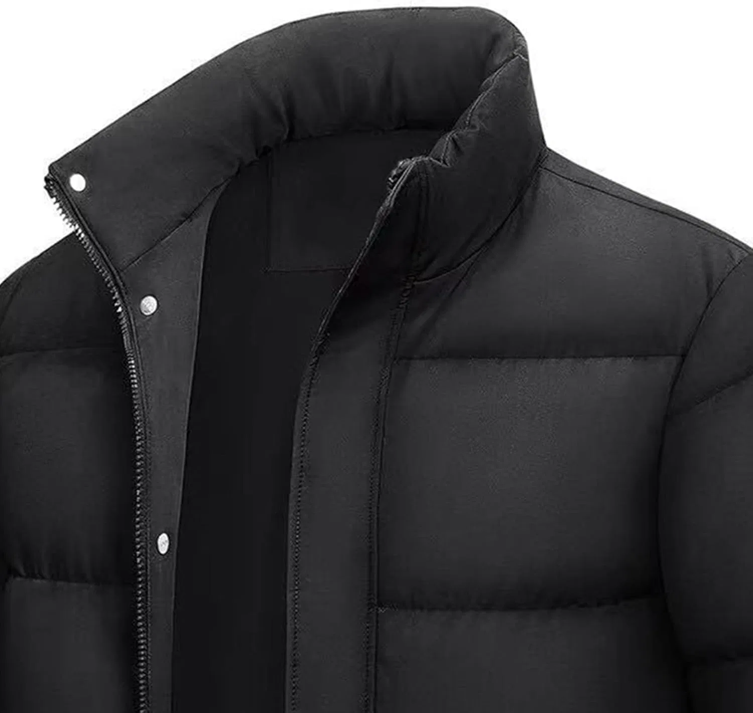 Мужское пальто с наполнителем из пуха, с длинным рукавом, модель Bubble Jackets, чёрный — фото 4