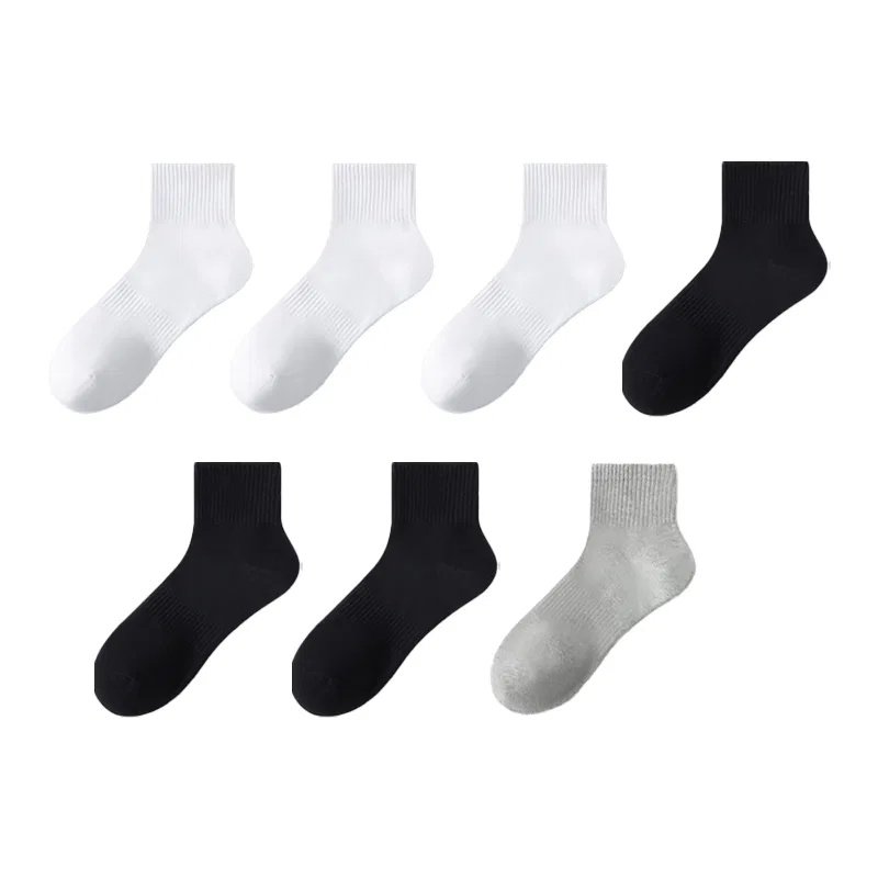 Детские носки с высокой посадкой 5/7 Pack Combo Set Cotton Gene, White *3+Black *3+Gray