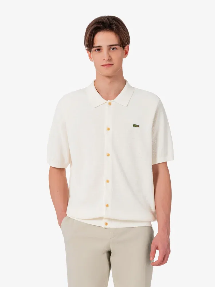 Кардиган Lacoste с коротким рукавом, слоновая кость