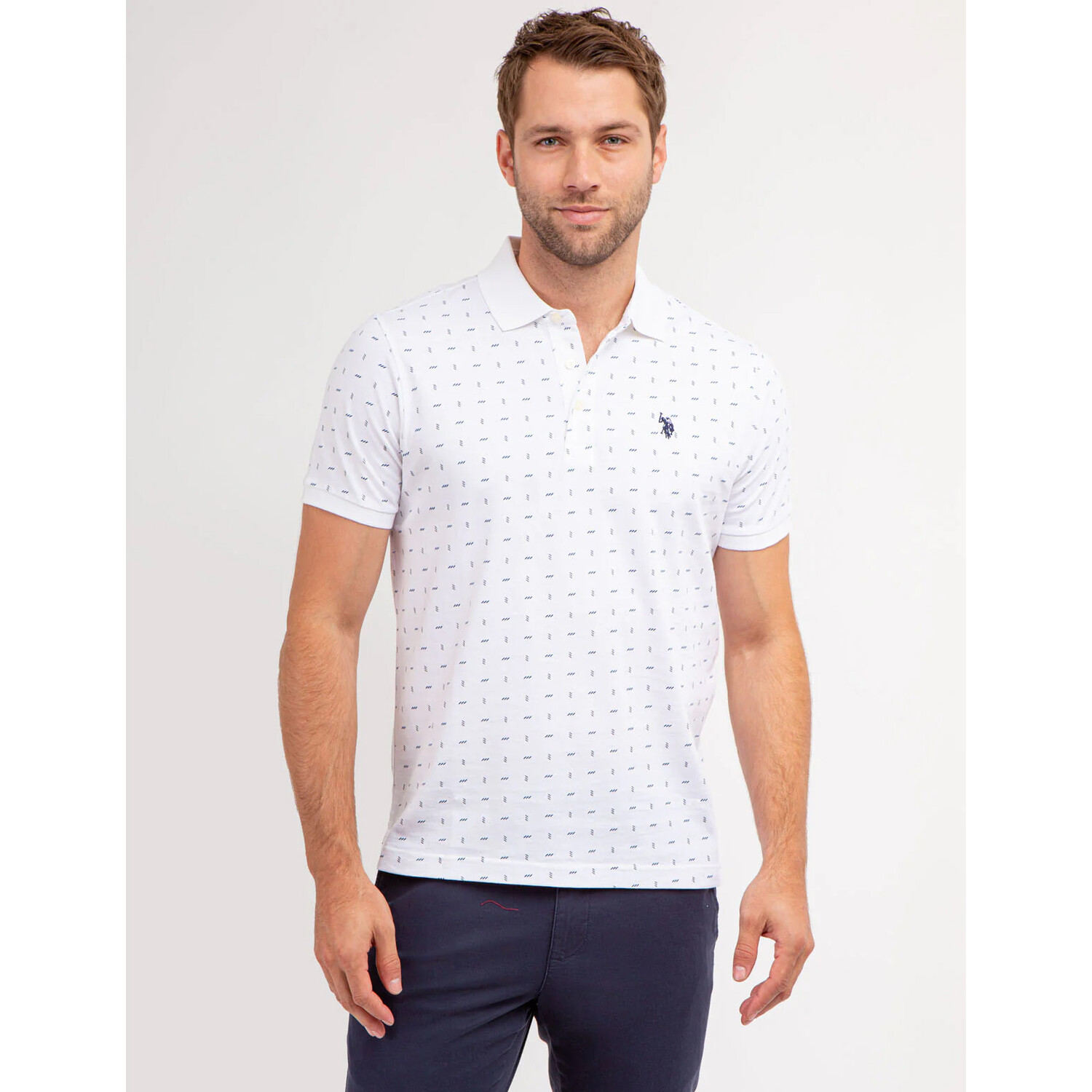 

Футболка-поло U.S. Polo Assn Allover printed jersey, белый