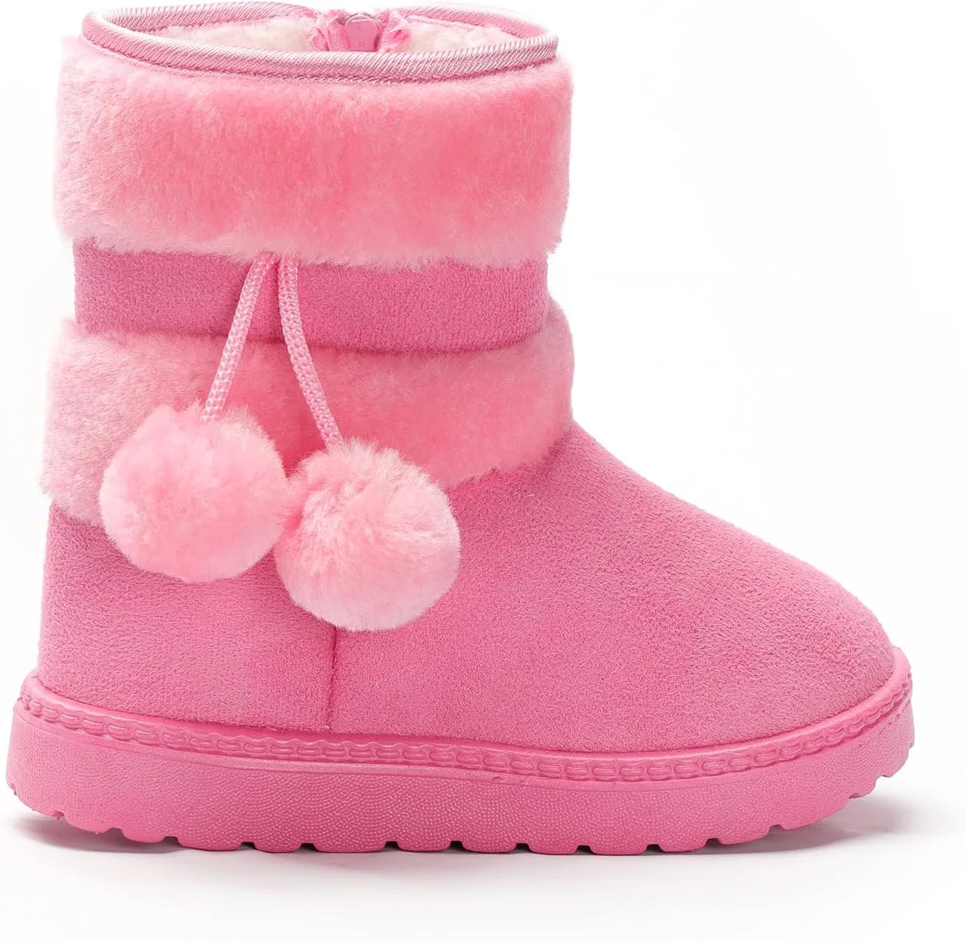 Детские зимние ботинки для девочек и мальчиков с мехом Yeeteepot, Pink — фото 2