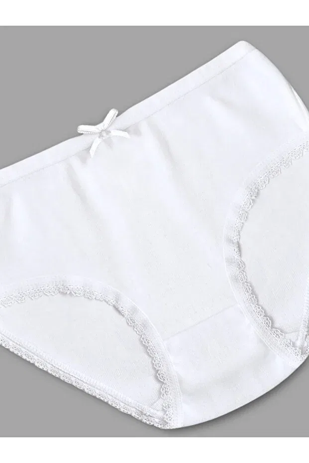 Детские трусы для девочек хлопковые набор 6 штук Panfilia, White-White — фото 4