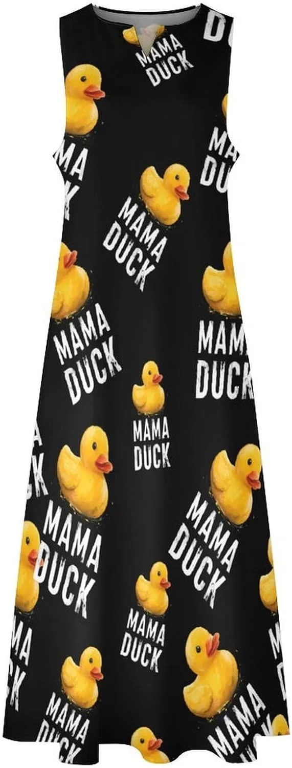 Женское повседневное платье макси с разрезом Mama Duck, Style-42 — фото 4