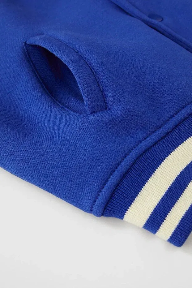Детская куртка-бомбер с принтом Havisa Kids, Saks Blue — фото 3