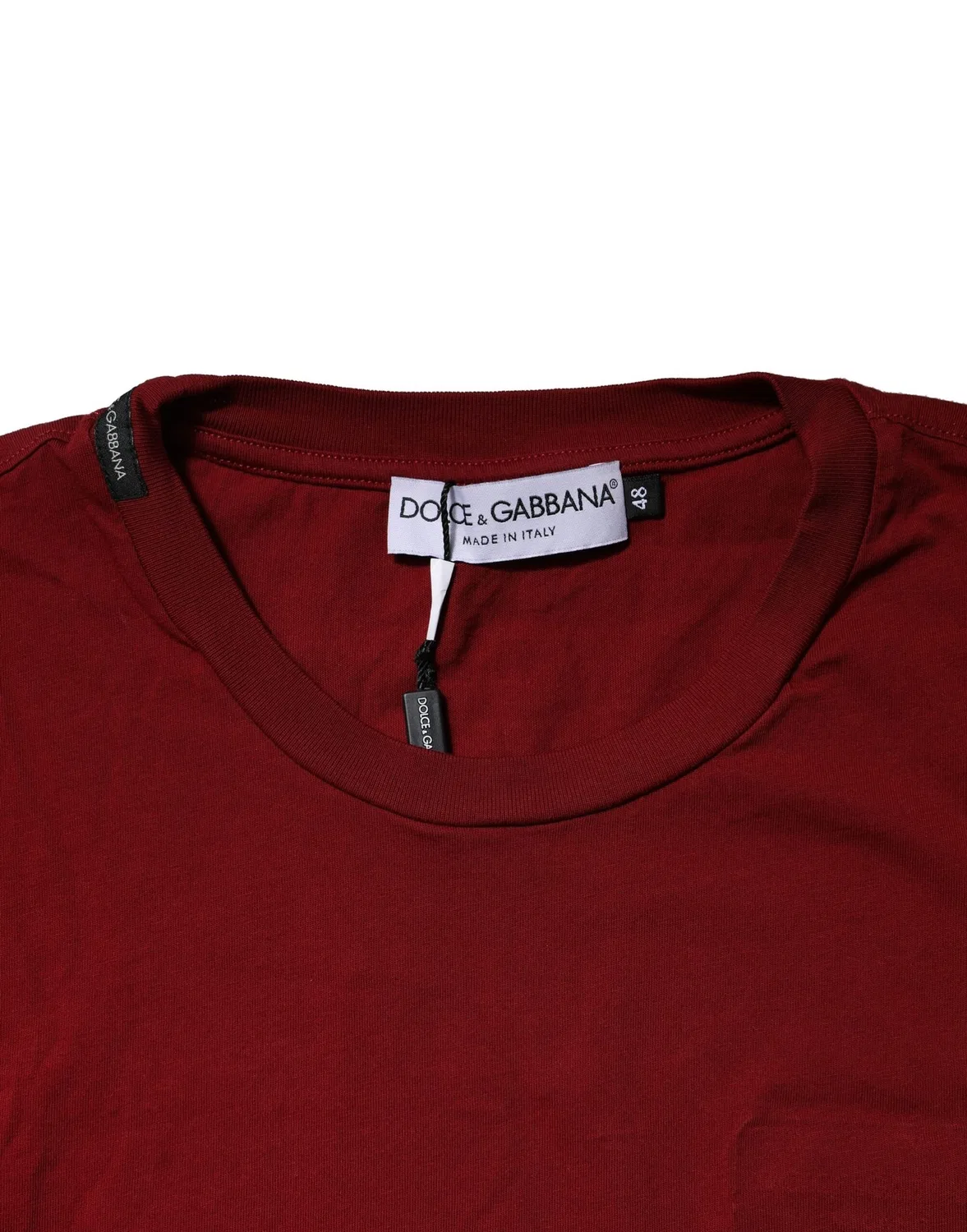 Мужская футболка с коротким рукавом хлопковая Crew Neck Short Sleeves T-Shirt Dolce & Gabbana, Maroon — фото 4