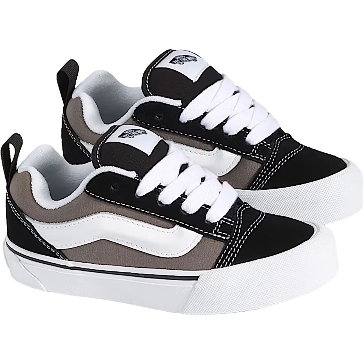 Детские ботинки для мальчиков с увеличенным язычком Knu Skool Vans, Black Burgundy Floral — фото 4