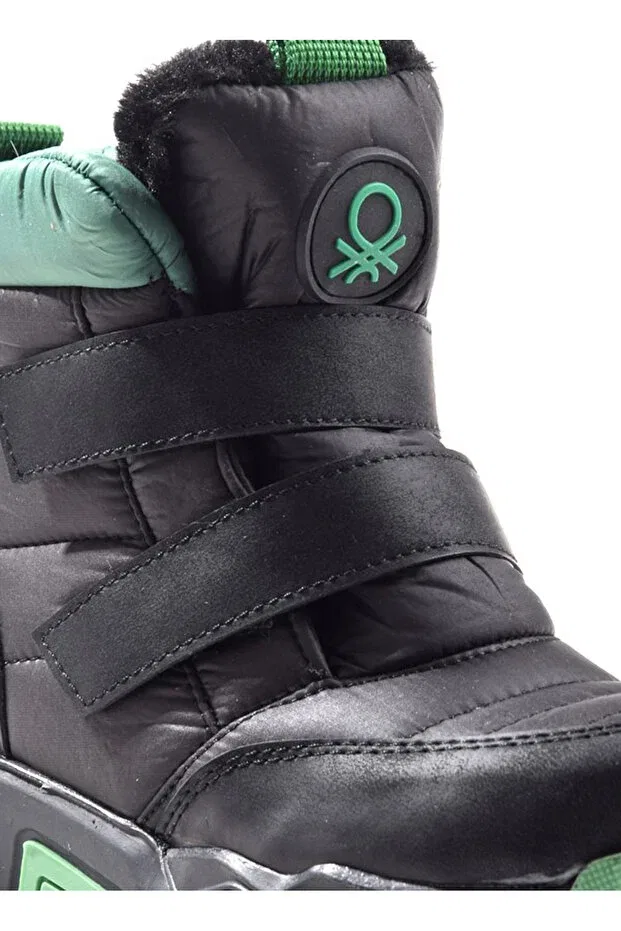 Детские спортивные туфли для мальчиков на липучке Benetton, Black - Green — фото 2