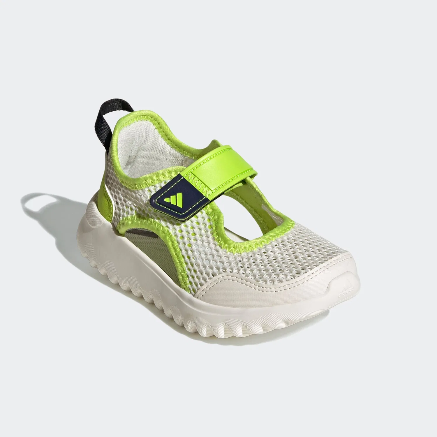 Детские кроссовки-слипоны с регулировкой липучкой Adidas Sportswear, Core White / Solar Slime / Legend Ink