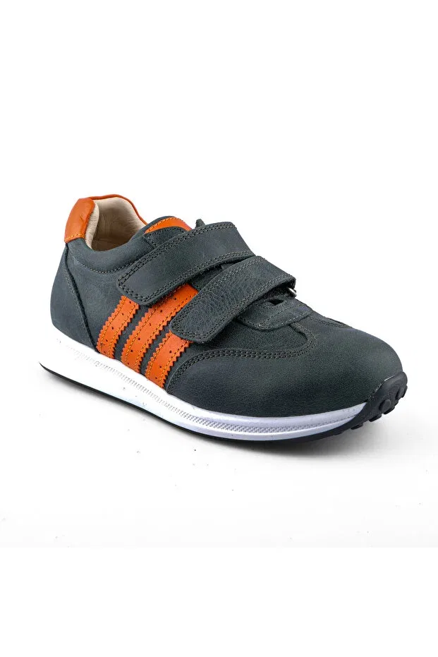 Детские ортопедические кроссовки для девочек из кожи Ortoplus, Green-Orangean — фото 2