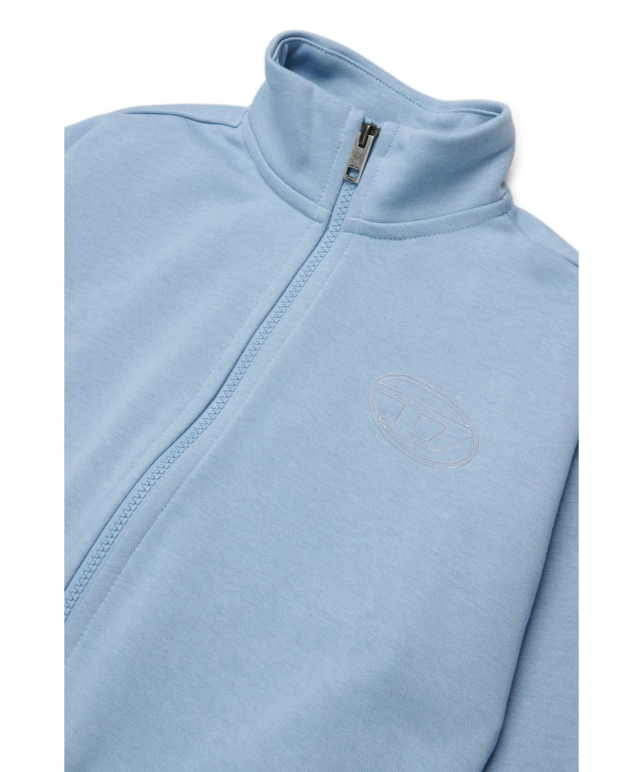 Детский свитшот с длинным рукавом молнией, с принтом DIESEL, Light Blue — фото 3