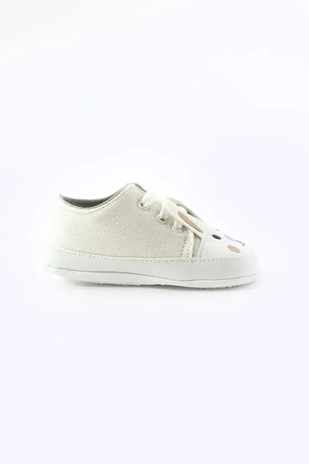 Детские ботинки для новорожденных с вышивкой кролика First Step Lace-Up Yummy Kids, Brown — фото 2