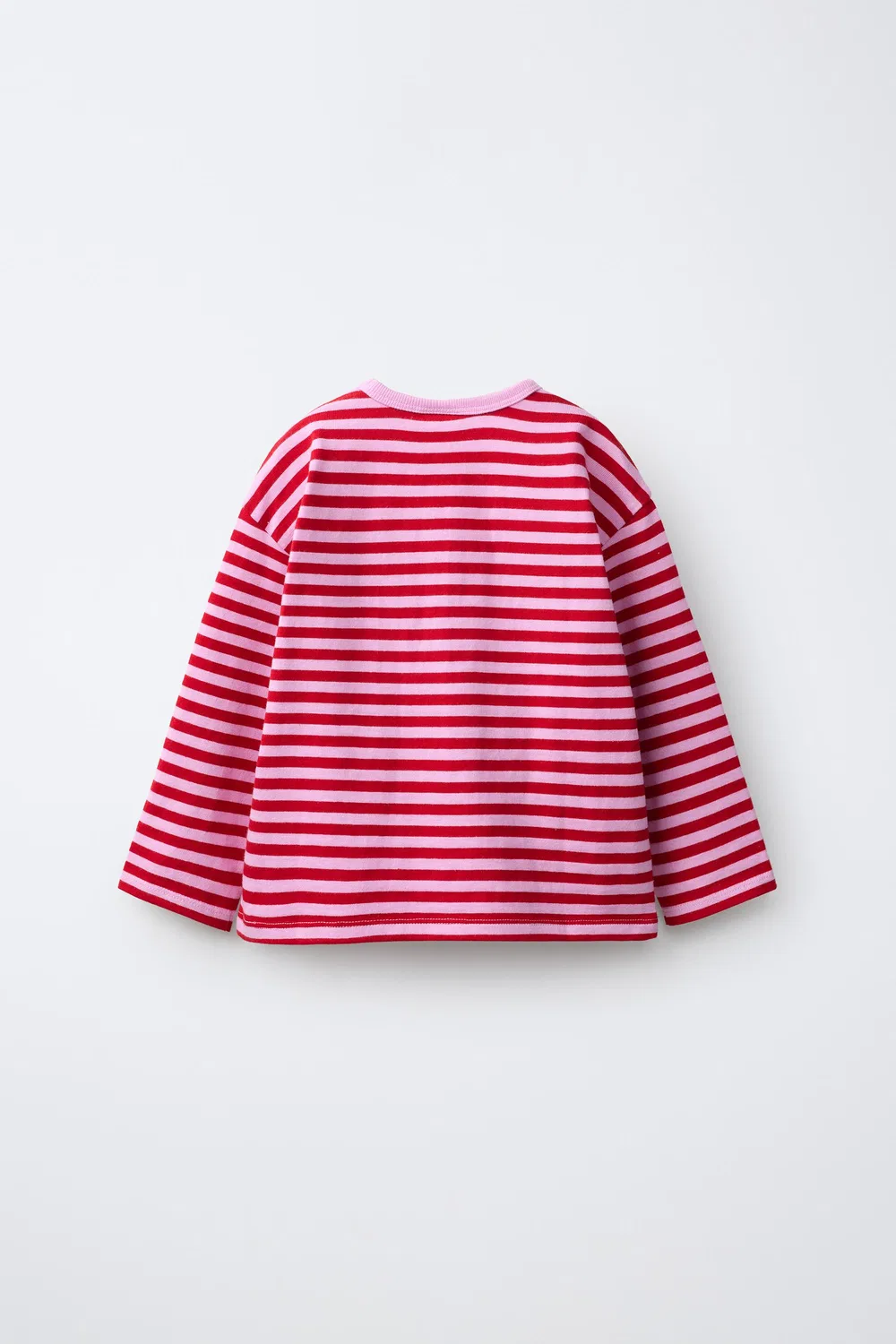 Футболка с вышивкой в виде полосатого сердца ZARA, Pink — фото 2
