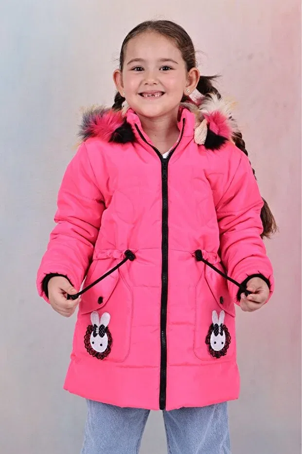 Детское пальто для девочек с принтом Öfi Kids, Pink
