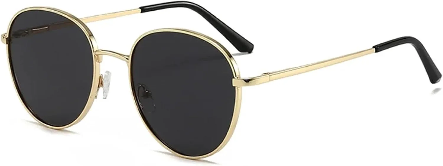 

Солнцезащитные очки с защитой от УФ-излучения UV400 | Круглые очки в металлической оправе для женщин | Для занятий спортом на открытом воздухе generic, Black Gold