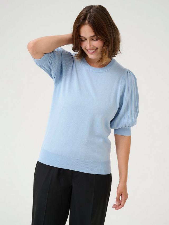 

Одинокий джемпер с коротким пышным рукавом KAFFE, средний синий