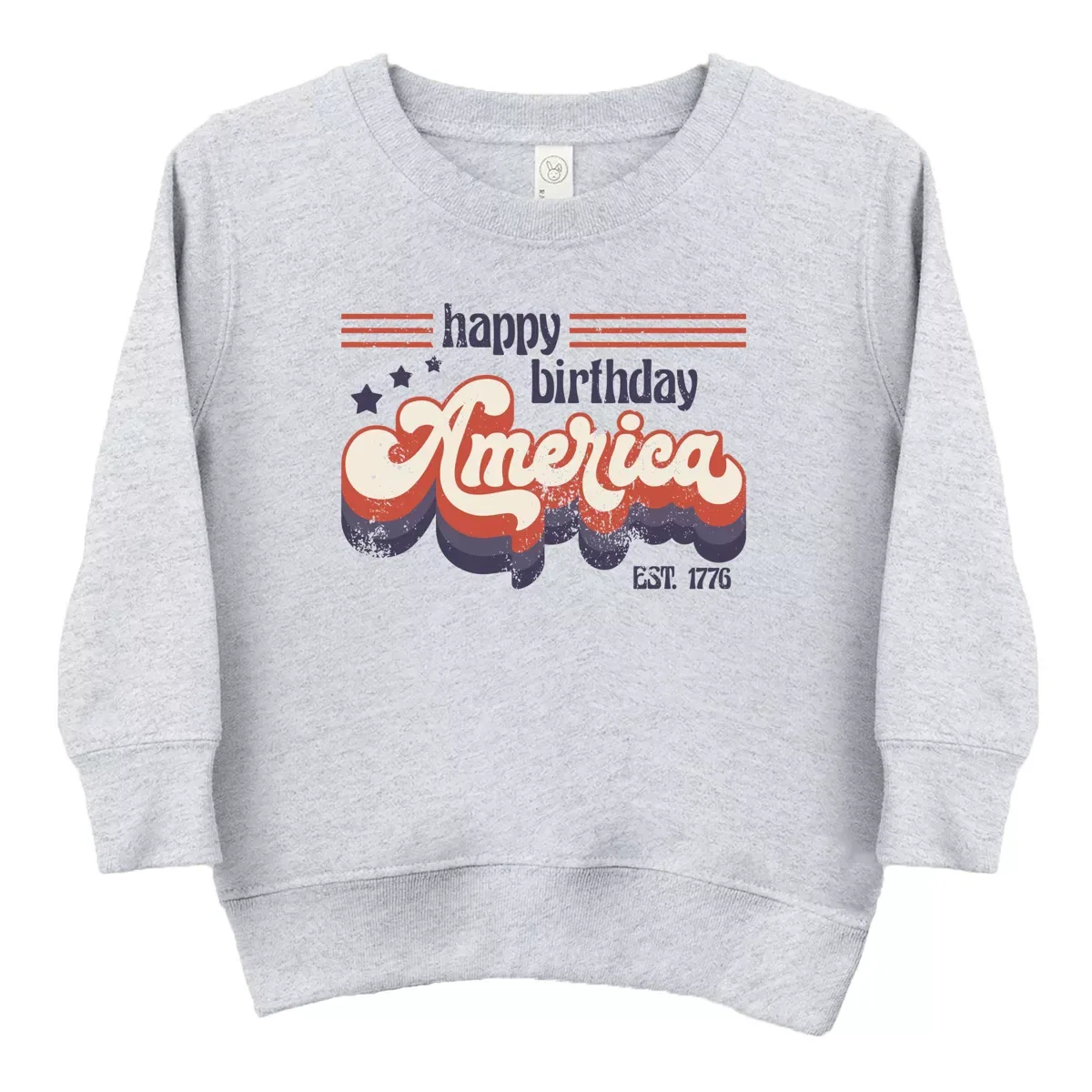 Детский свитшот с принтом Happy Birthday America Retro The Juniper Shop, Heather Grey — фото 2