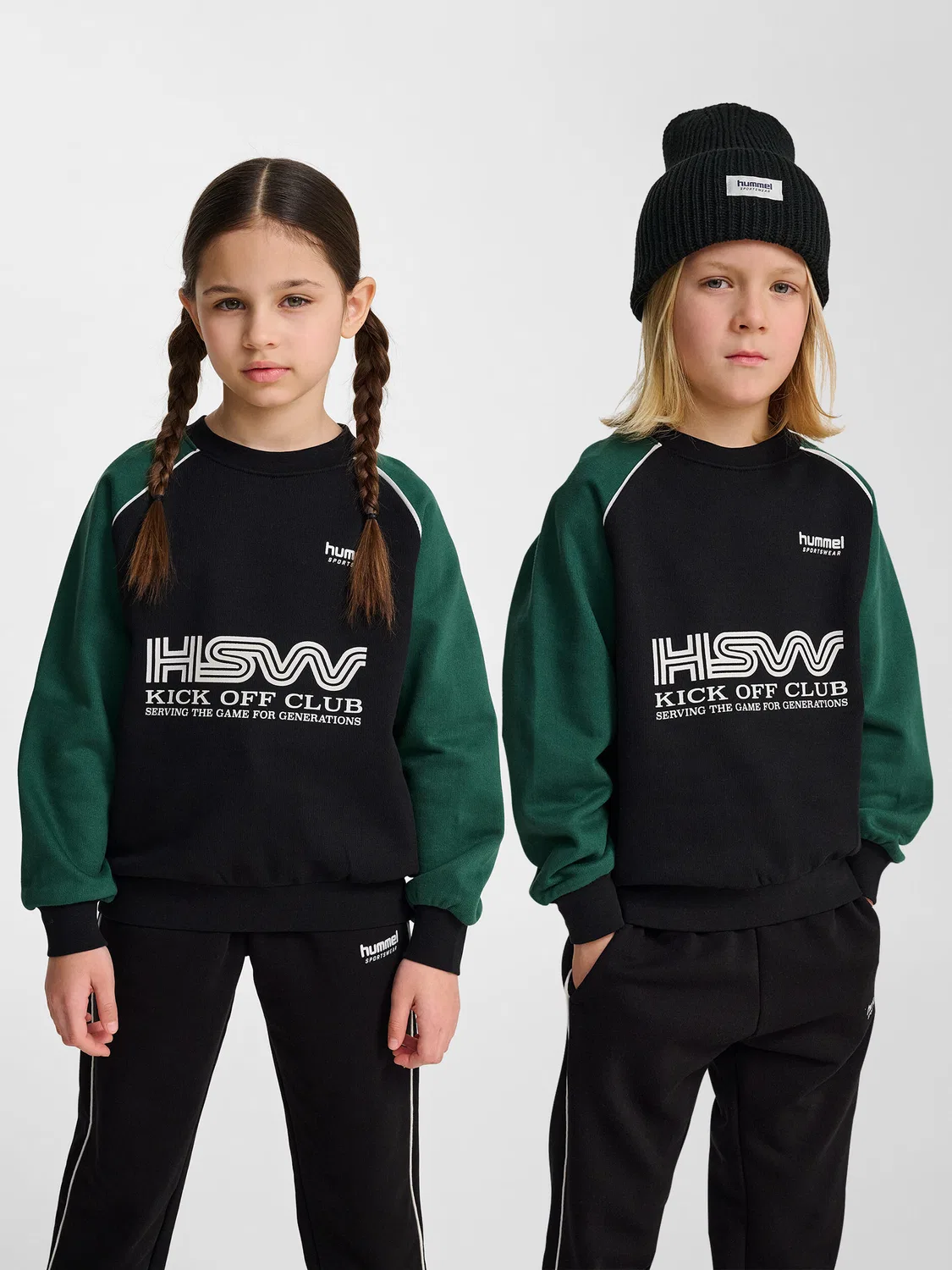 Детский оверсайз свитшот с длинным рукавом и круглым вырезом Hmljr Oversized Hummel, Темно-зеленый