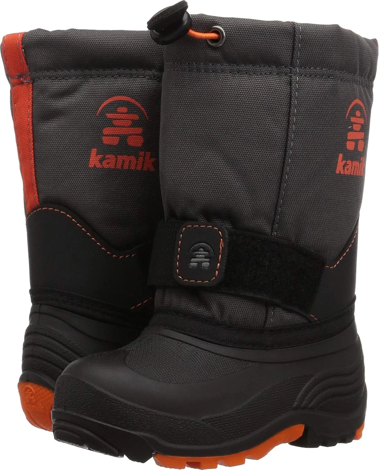 Детские снежные ботинки для девочек Rocketw Kamik, Charcoal/Flame