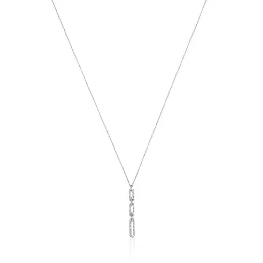 

Колье с подвеской Tous Short Oval With Diamonds Les Classiques, белое золото/бриллианты