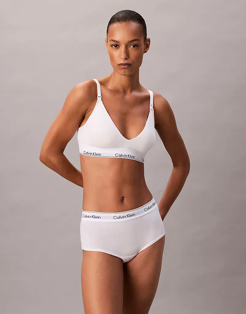 Бюстгальтер-топ Calvin Klein Icon Cotton Modal для беременных, слегка на подкладке, белый