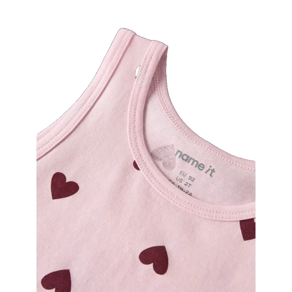 Детские майки с принтом Heart Sleeveless Base Layer 2-Pack Name it, Pink — фото 4