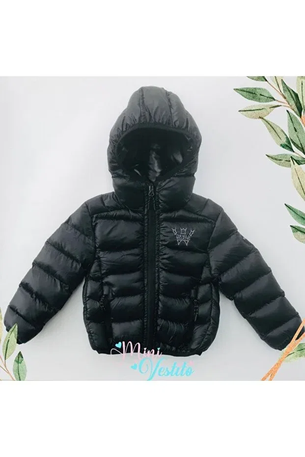 Детский зимнее пуховик для девочек с капюшоном Thomas Minivestito, Black
