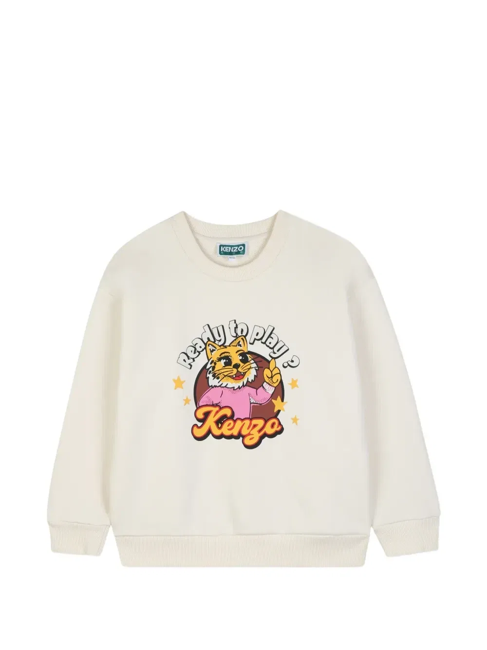 Свитер с графичным принтом Kenzo Kids, белый