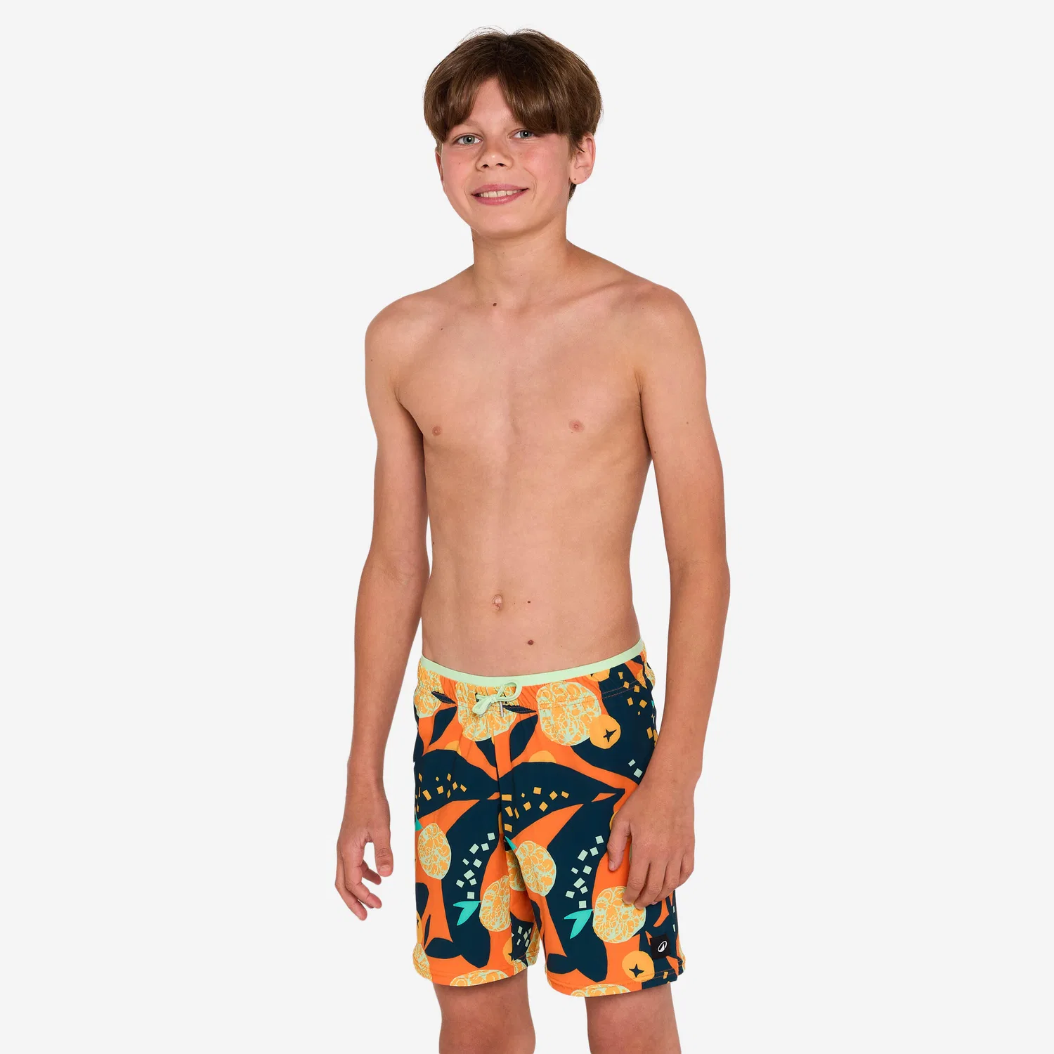 Детские длинные плавки для мальчиков 100 Hotu Decathlon, Orange — фото 2