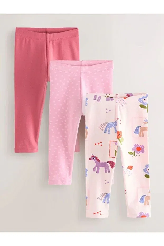 Детские леггинсы для девочек хлопковые с принтом Next Baby, Multicolor