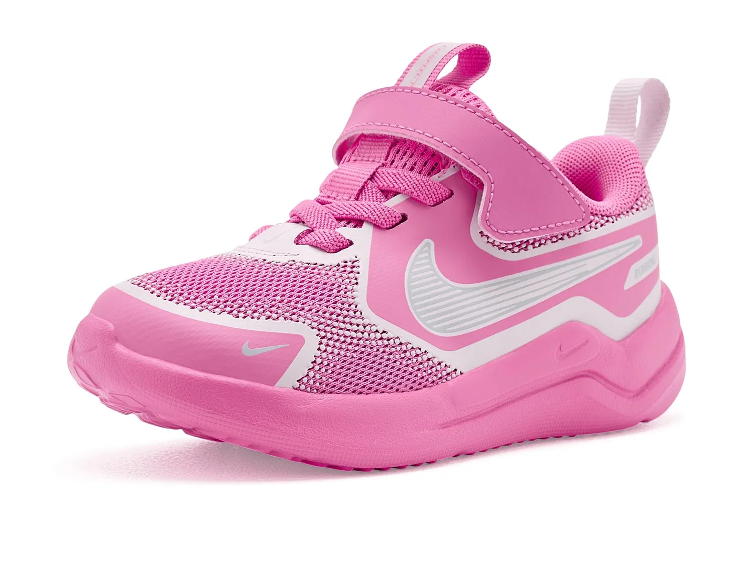 Кроссовки Cosmic Runner Swoosh (для младенцев и малышей) Nike Kids, Playful Pink/Black/Bleached Lilac