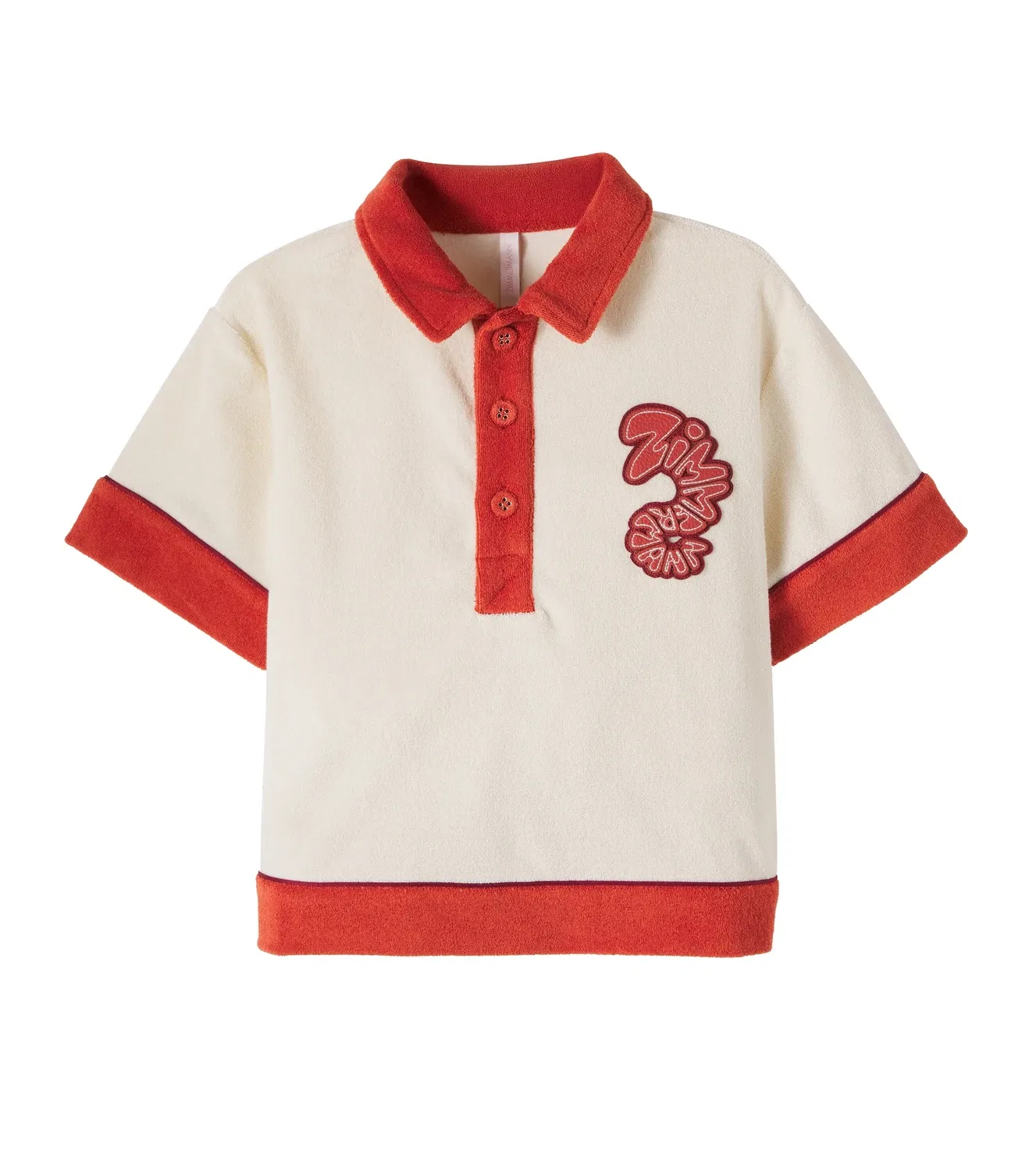 Поло из махрового хлопка Zimmermann Kids, белый