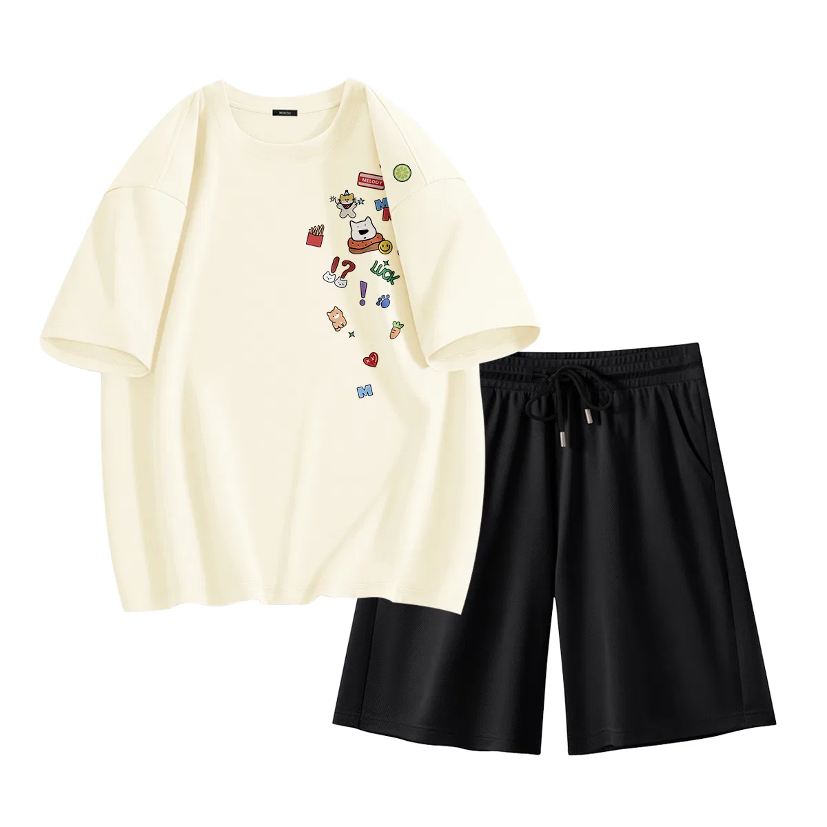 Детская пижама Ice Silk Light Beige + Black MINISO, Цвет Ice Silk Is Really Comfortable Light Beige + Black