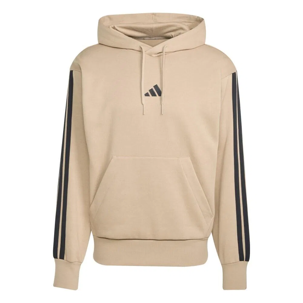 Мужское худи с флисом и 3 полосами adidas Essentials, Braun Beige