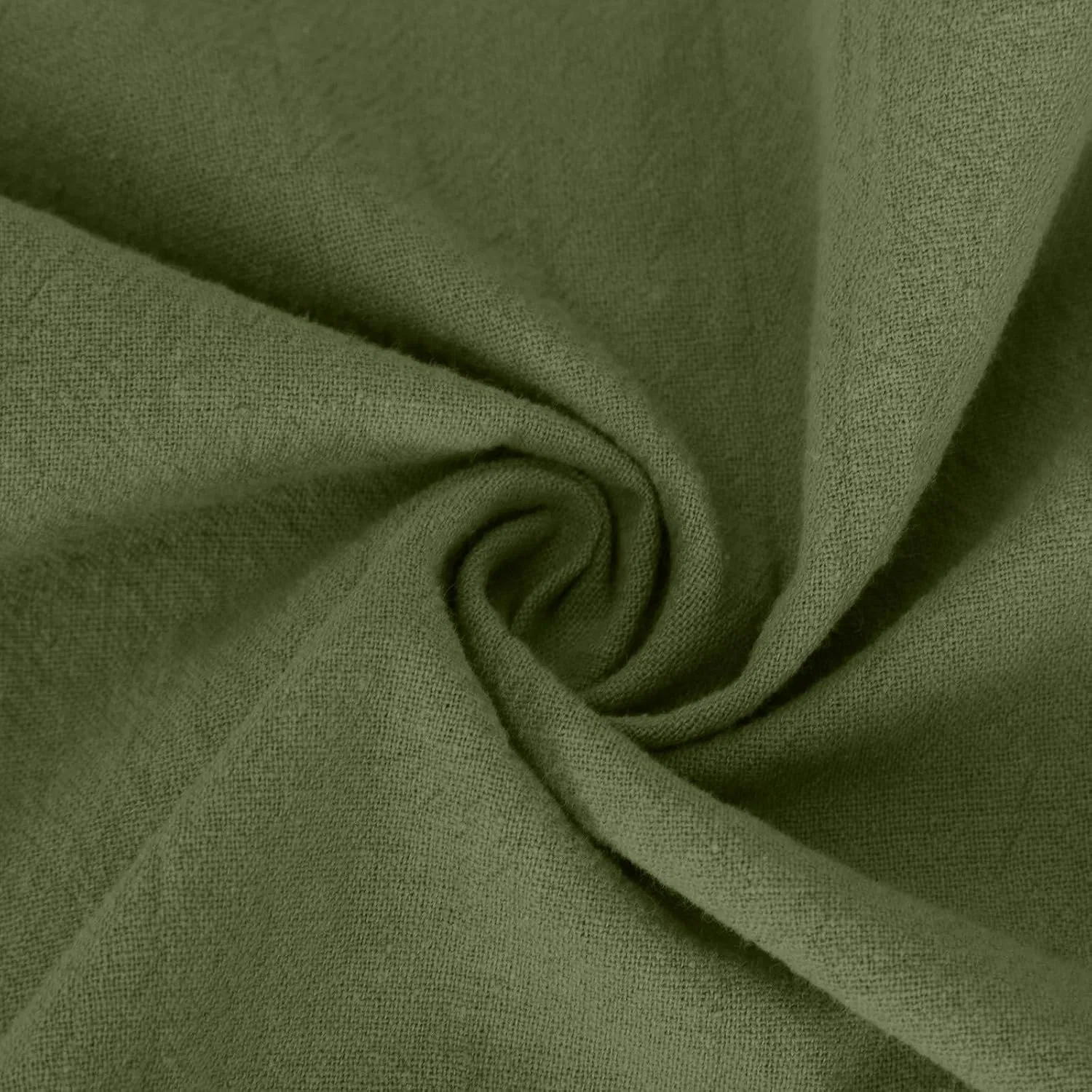 Мужская футболка с коротким рукавом из хлопка и льна, Army Green — фото 3