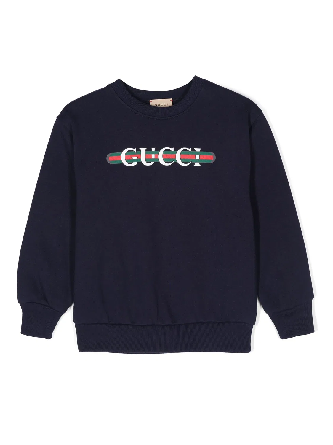Свитшот с логотипом из хлопка Gucci, темно-синий