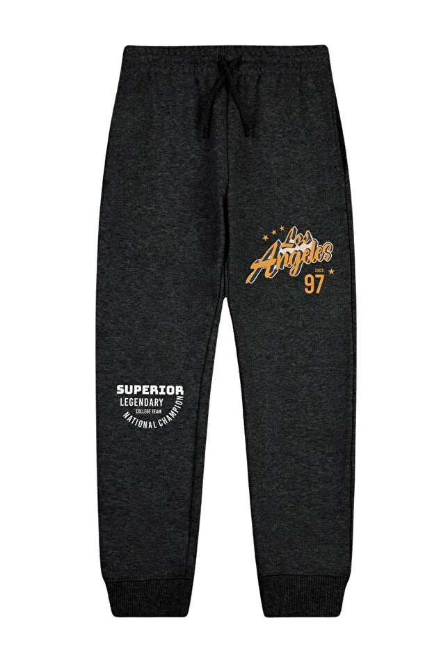 Детские спортивные штаны для мальчиков с принтом Los Angeles Printed Double Pocket Boys Jogger Sweatpants Panios Kids, Smoke Grey
