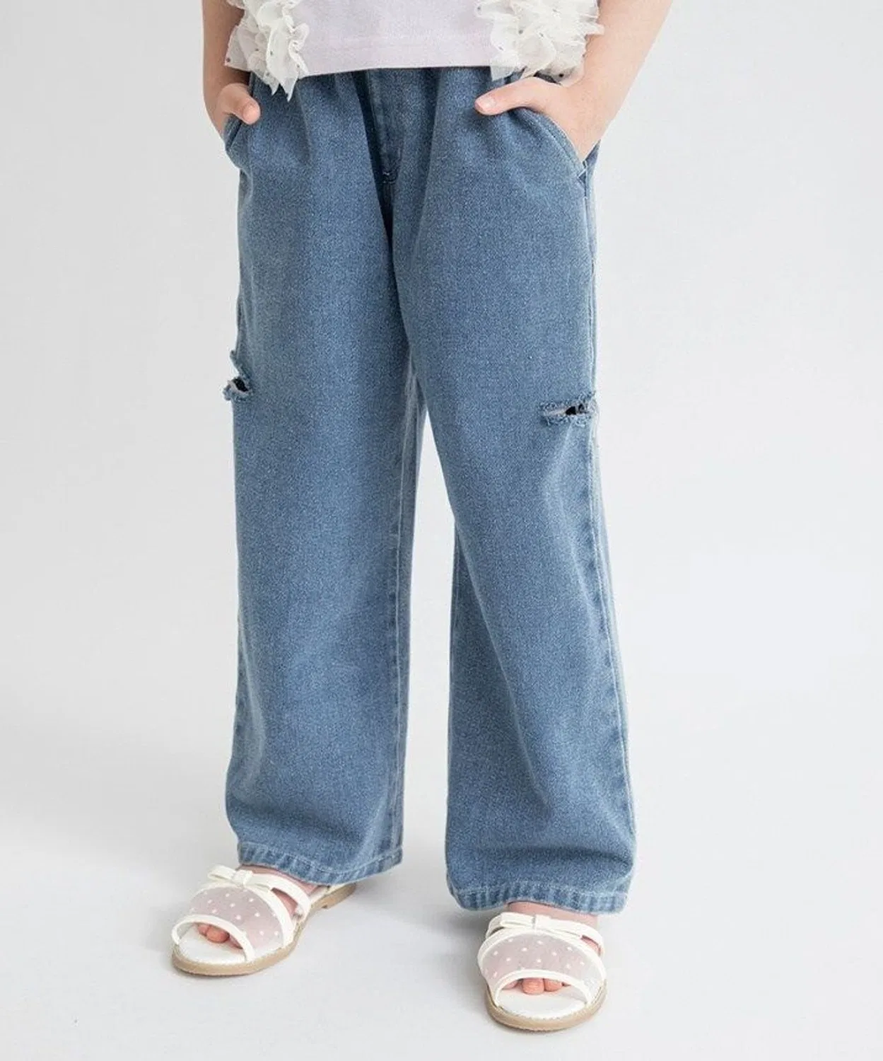 Детские джинсы с вырезами по бокам branshes, Blue