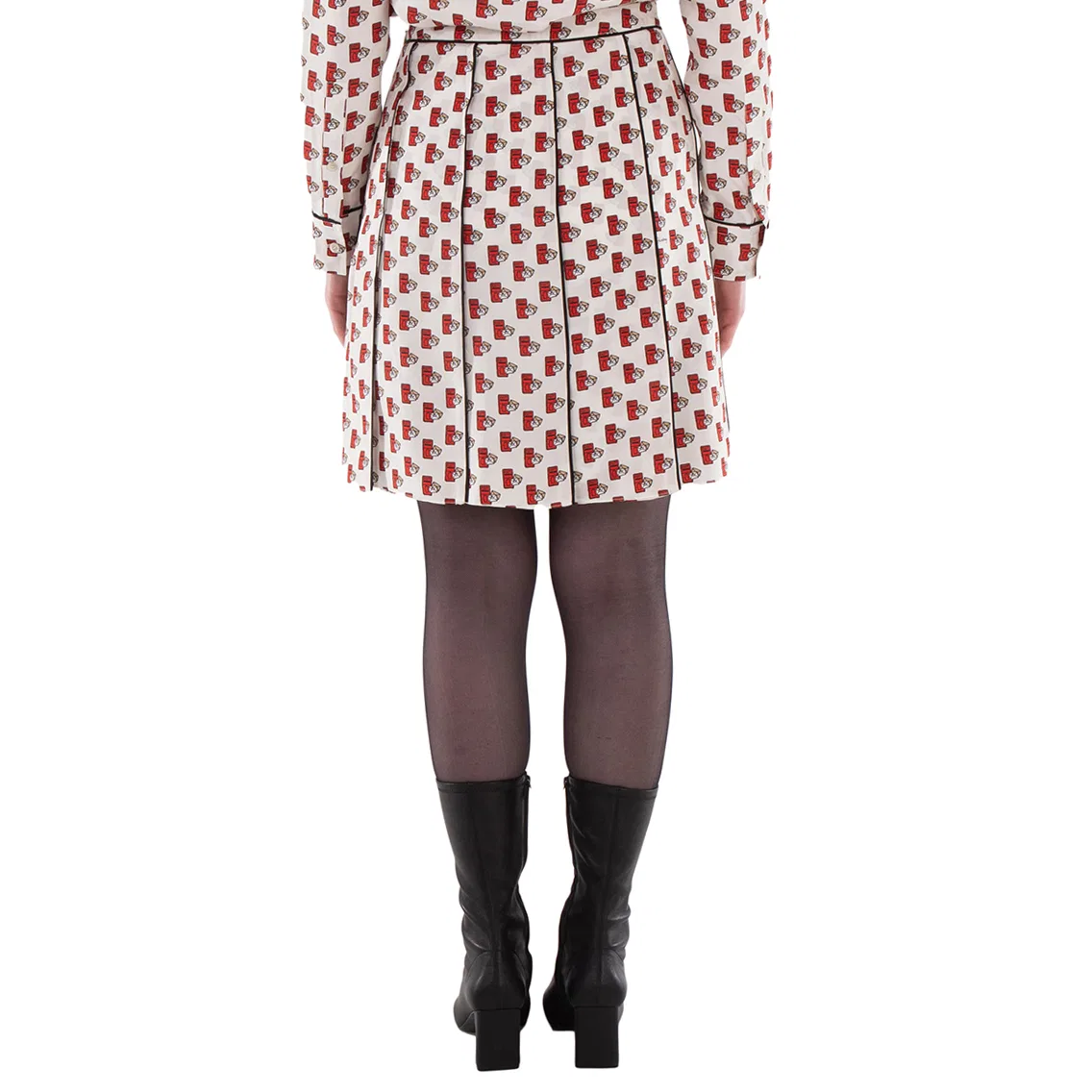 Юбка плиссированная из шелка с принтом Postbox Burberry, Chalk Ip Pattern — фото 3