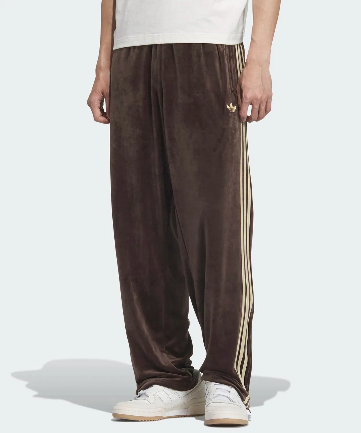 Мужские спортивные брюки из велюра Firebird Track Pants Adidas, Коричневый