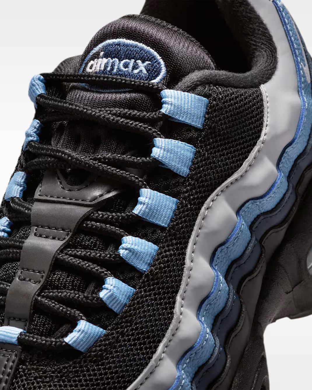 Кроссовки детские Nike Air Max 95 Big Bubble, серый/чёрный/голубой — фото 4