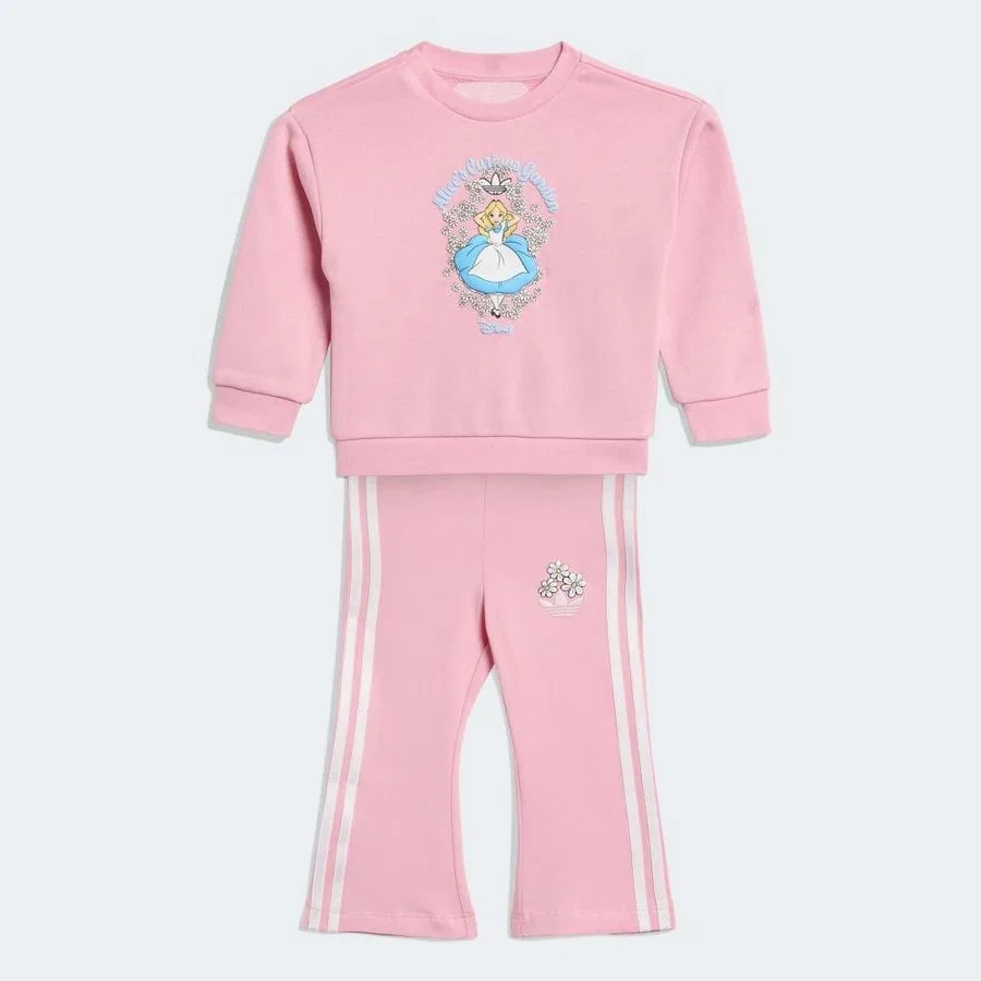 Комплект спортивного костюма с принтом Disney Alice in Wonderland adidas, Розовый