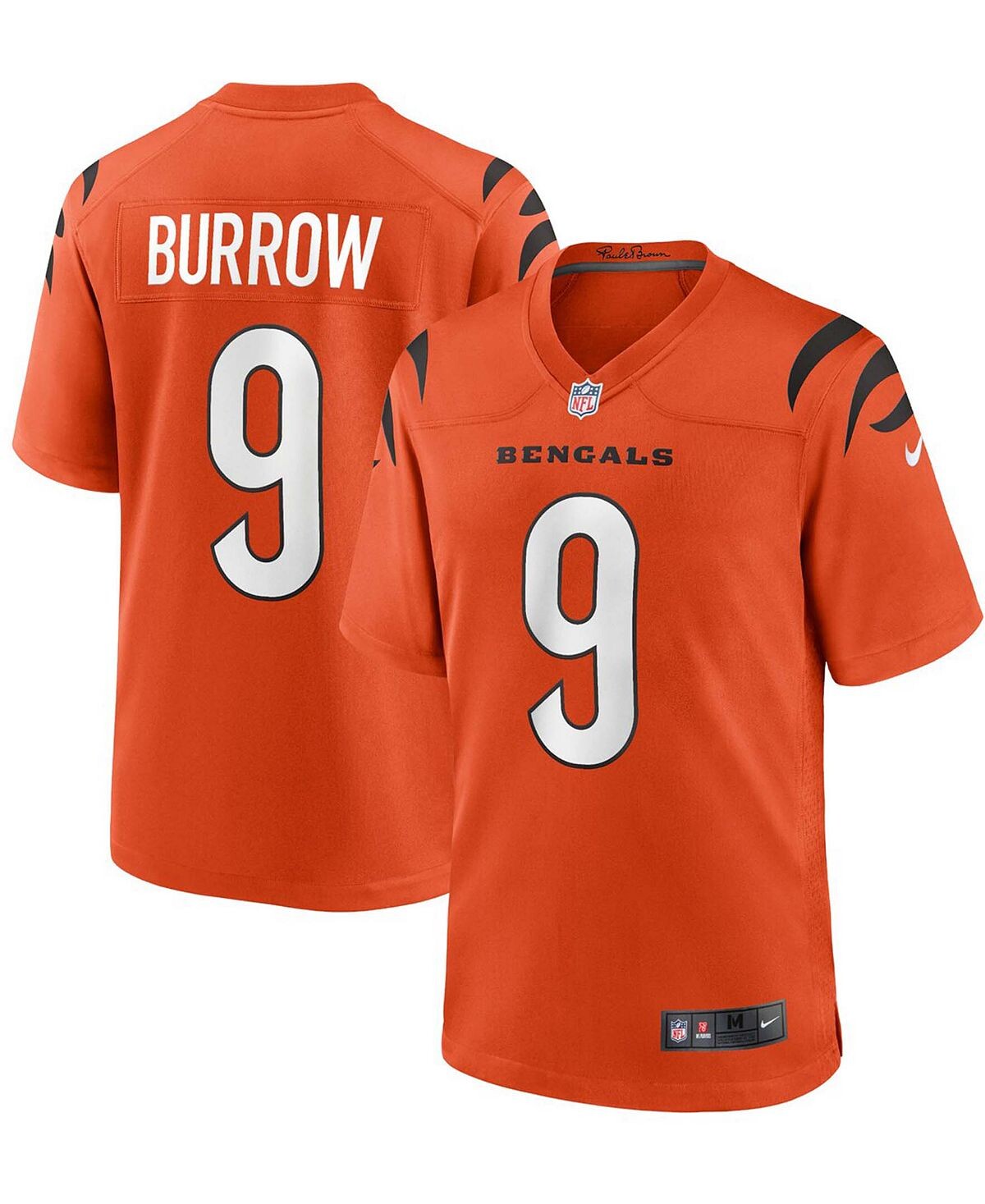 Мужская футболка joe burrow orange cincinnati bengals alternate game jersey Nike — фото 3